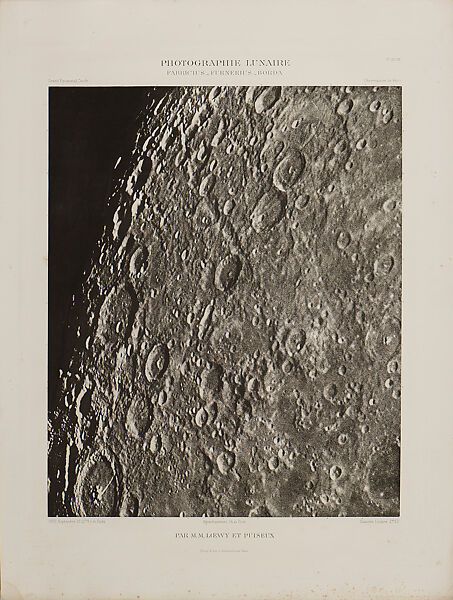 Photographic Atlas of the Moon, Published by the Paris Observatory (Atlas Photographique de la lune, publié par l'Observatoire de Paris), Maurice Loewy (French (born Austria), Vienna 1833–1907 Paris), Photogravure 