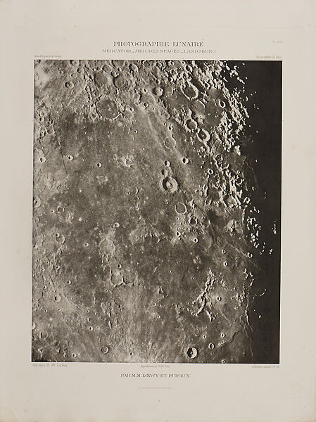 Photographic Atlas of the Moon, Published by the Paris Observatory (Atlas Photographique de la lune, publié par l'Observatoire de Paris), Maurice Loewy (French (born Austria), Vienna 1833–1907 Paris), Photogravure 