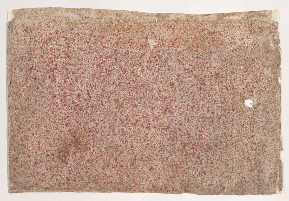 Sheet with an overall red speckle pattern, Anonymous  , 19th century, Relief print (wood or metal) 