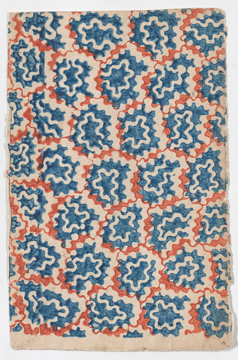 Sheet with an overall pattern of organic shapes, Anonymous  , 19th century, Relief print (wood or metal) 