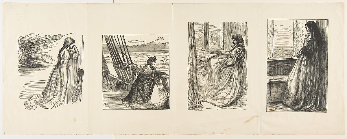 The Relief Fund in Lancashire, The Major's Daughter, The Morning Before the Massacre of St. Bartholomew, and Count Burkhardt  (for "Once a Week"), After James McNeill Whistler (American, Lowell, Massachusetts 1834–1903 London), Wood engraving; proofs 