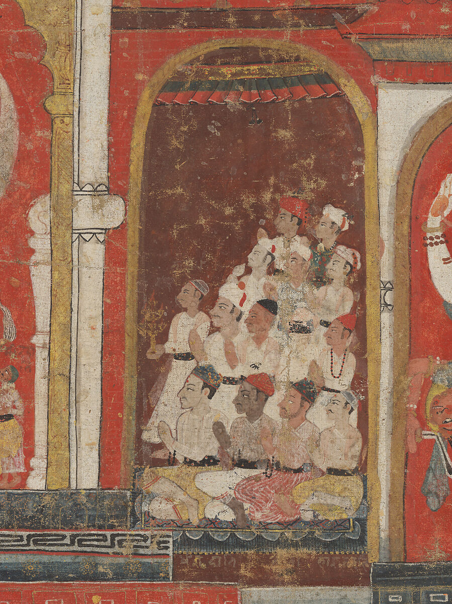 Worship of Lord Jagannatha in His Temple at Puri, Opaque pigments on cotton, Nepal