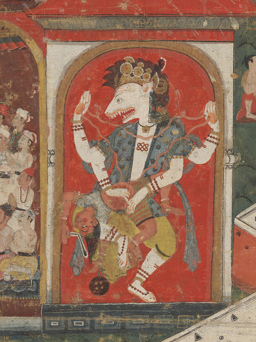 Worship of Lord Jagannatha in His Temple at Puri, Opaque pigments on cotton, Nepal