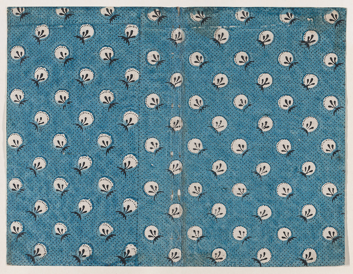 Book cover with overall pattern of dots and circles, Anonymous  , 19th century, Relief print (wood or metal) 