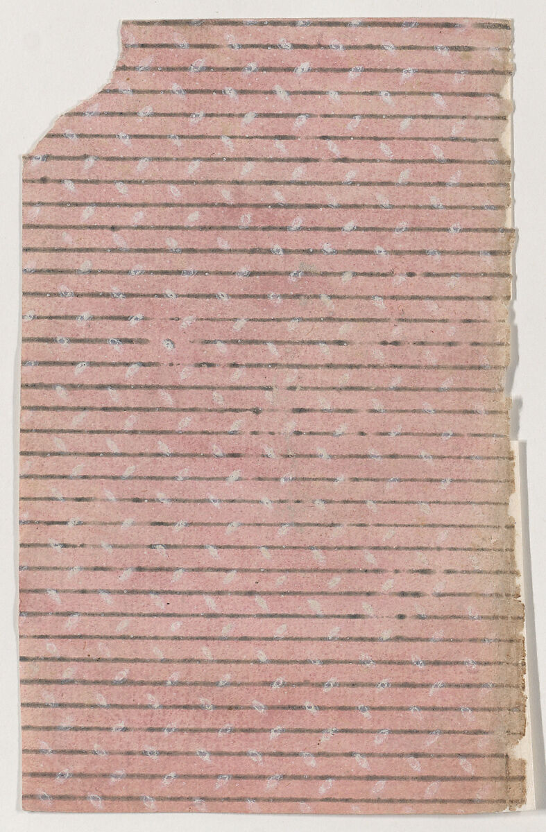 Sheet with overall pattern of stripes and dashes, Anonymous  , 19th century, Relief print (wood or metal) 