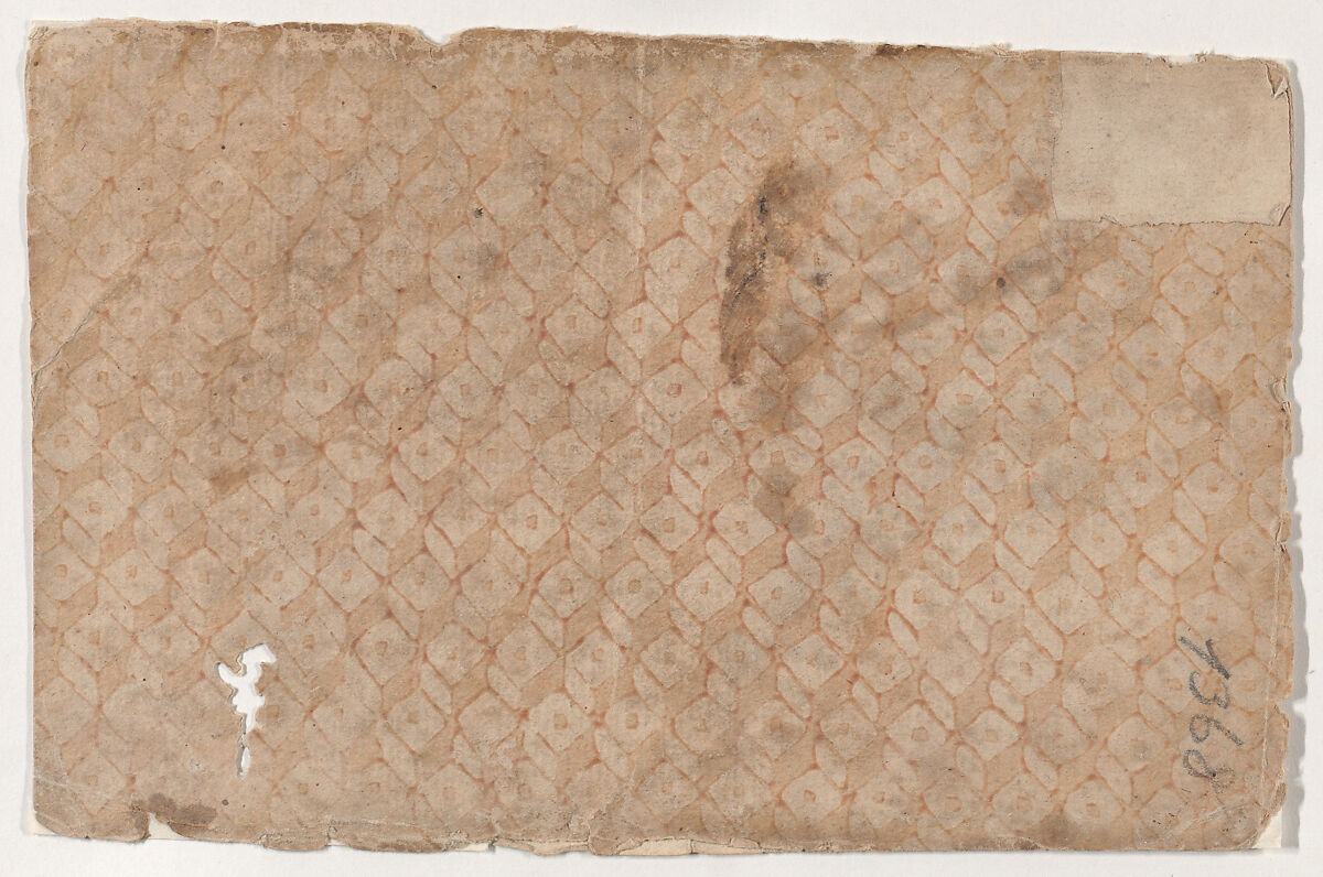 Sheet with overall geometric pattern, Anonymous  , 19th century, Relief print (wood or metal)