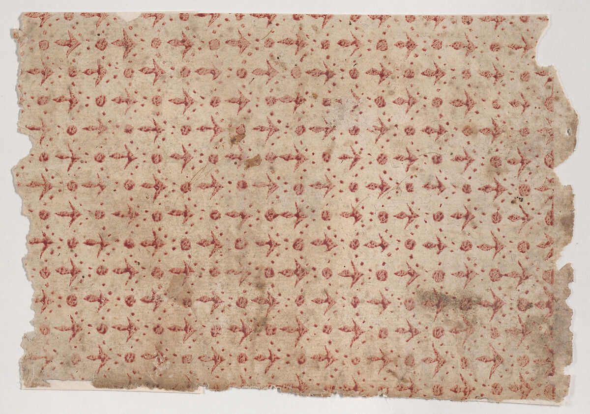 Sheet with overall pattern of dots and arrow shapes, Anonymous  , 19th century, Relief print (wood or metal) 