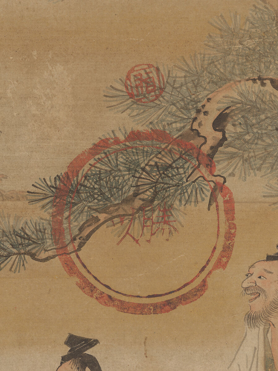 “Taira no Koremori’s Farewell,”  from The Tale of the Heike (Heike monogatari), Iwasa Matabei (Katsumochi) (Japanese, 1578–1650), Hanging scroll; ink, color, gold and silver on paper, Japan