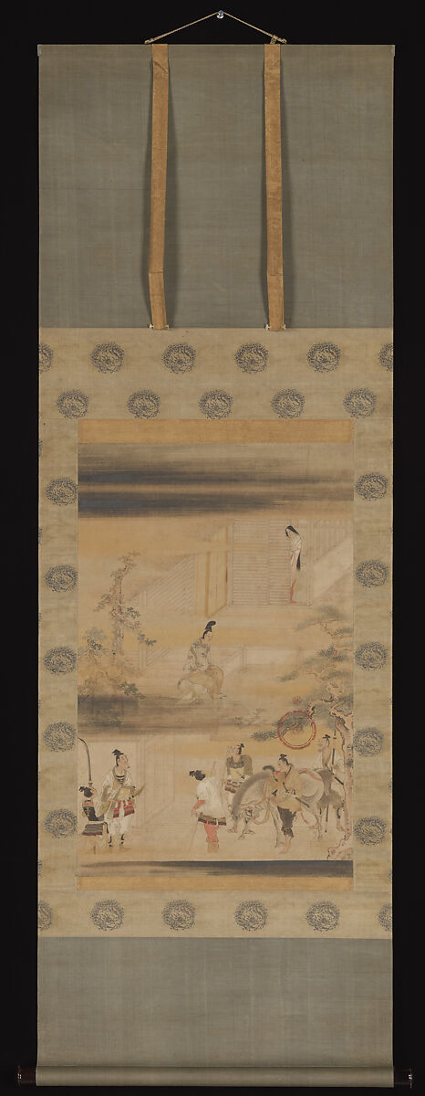 “Taira no Koremori’s Farewell,”  from The Tale of the Heike (Heike monogatari), Iwasa Matabei (Katsumochi) (Japanese, 1578–1650), Hanging scroll; ink, color, gold and silver on paper, Japan
