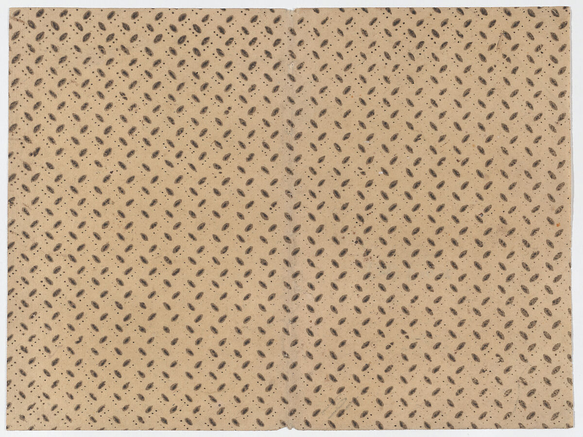 Sheet with overall pattern of dots and dashes, Anonymous  , 19th century, Relief print (wood or metal) 