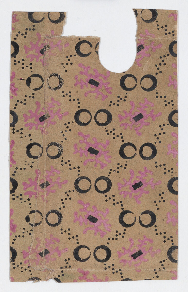 Sheet with pattern of coral and circles, Anonymous  , 19th century, Relief print (wood or metal) 