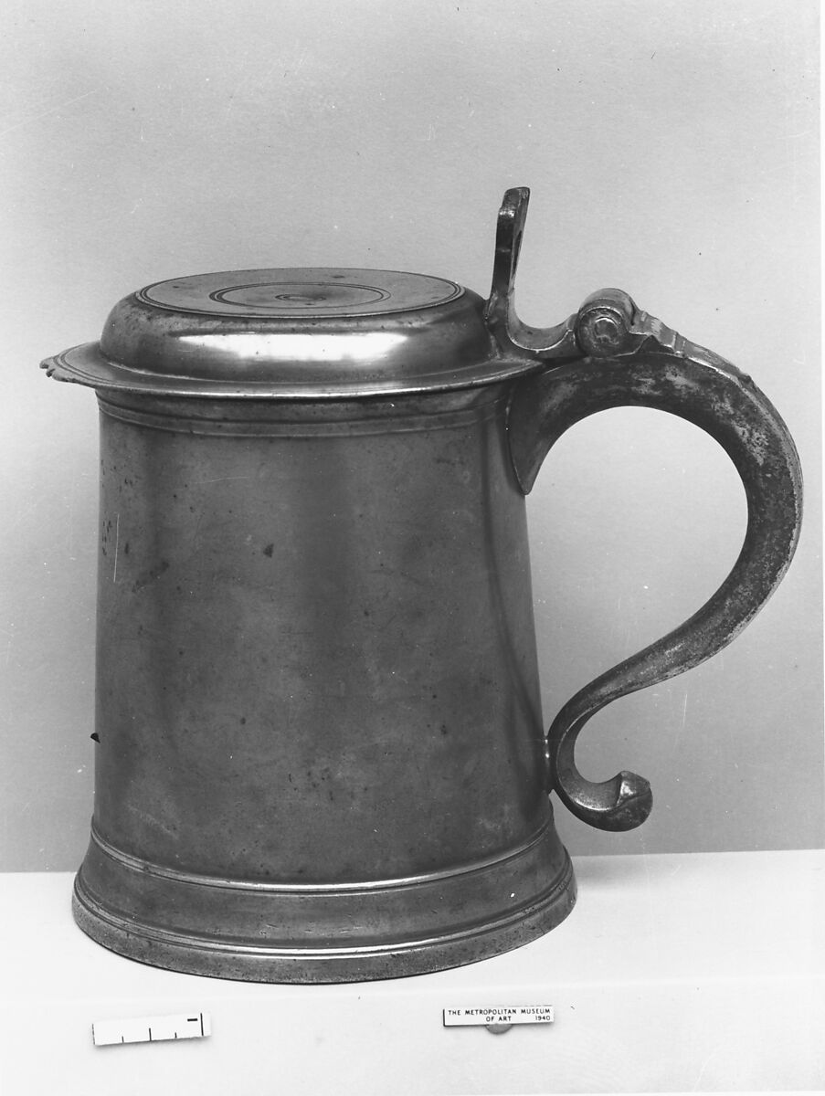 Tankard, Henry Will (1734–ca. 1802), Pewter, American 