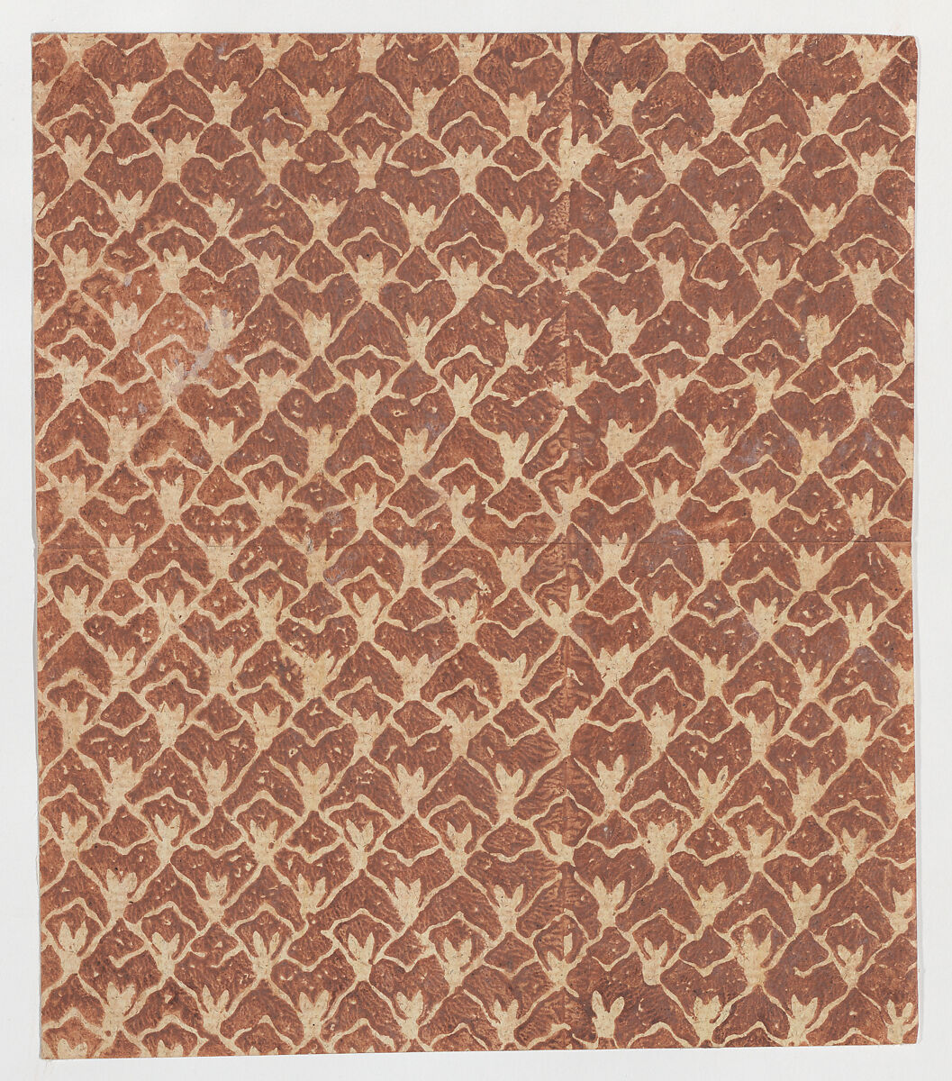 Sheet with overall abstract pattern, Anonymous  , 19th century, Relief print (wood or metal) 