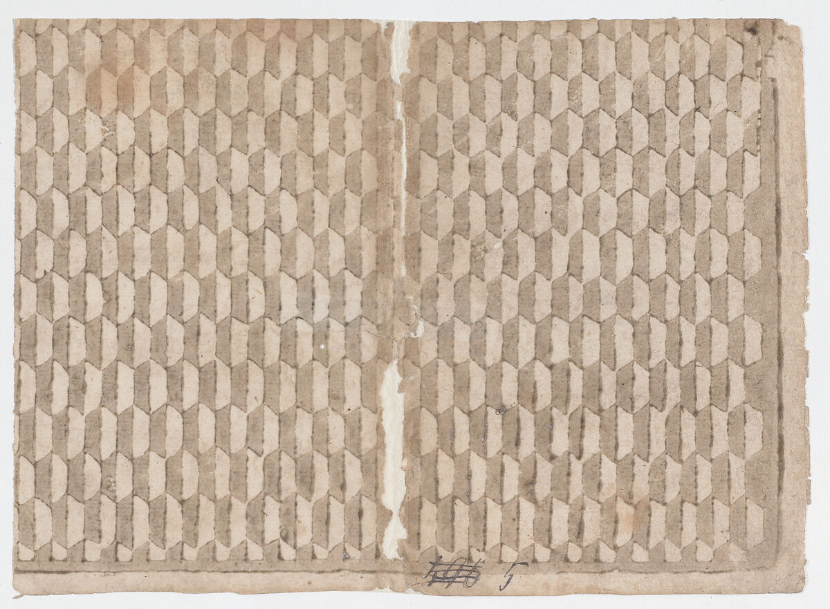 Sheet with overall abstract pattern, Anonymous  , 19th century, Relief print (wood or metal) 