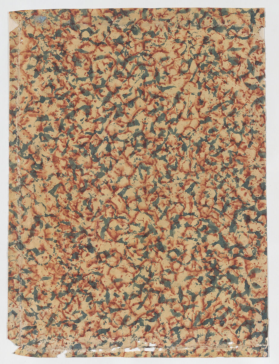 Sheet with overall splotchy pattern, Anonymous  , 19th century, Relief print (wood or metal) 