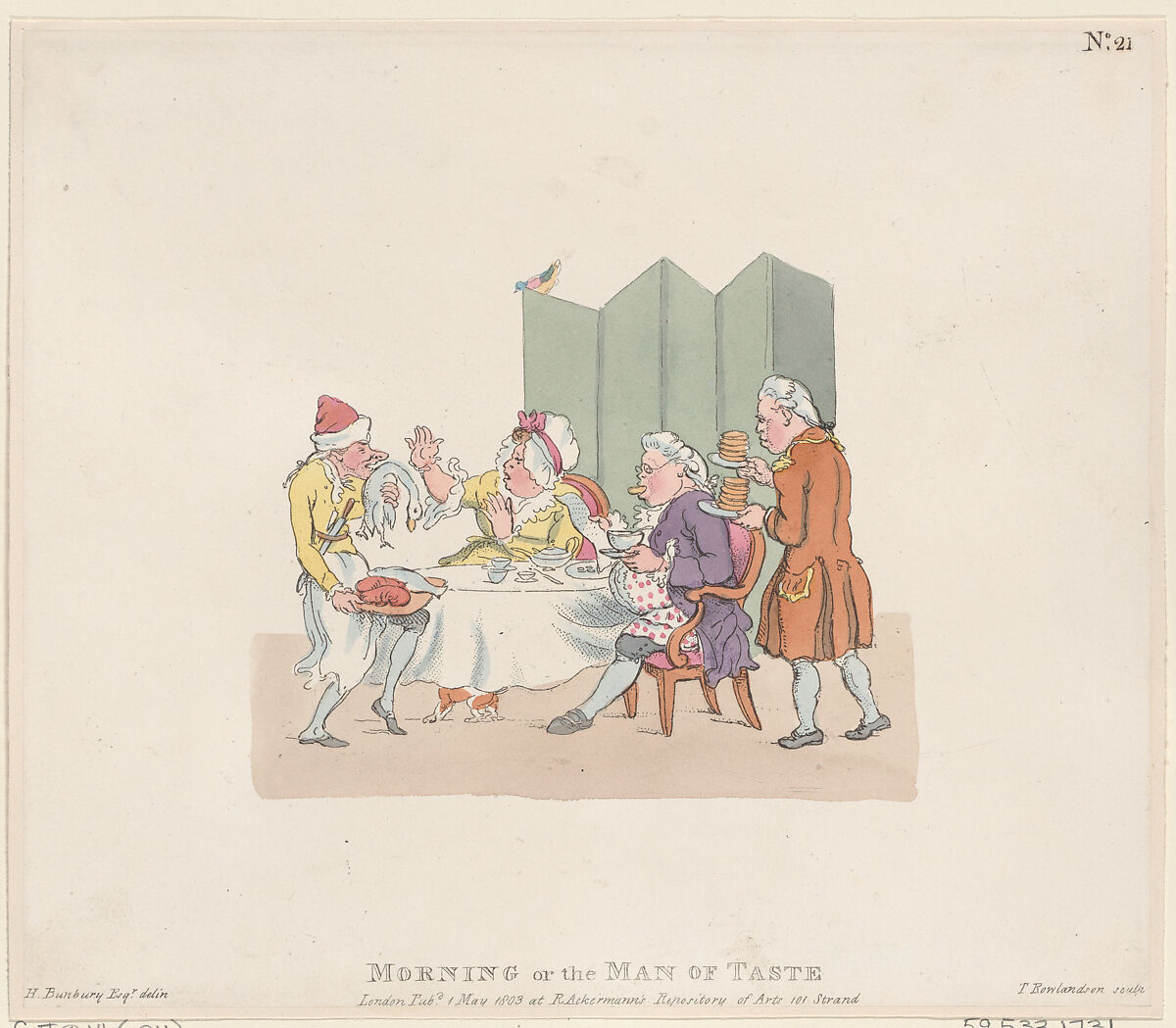 Morning, or, the Man of Taste, Thomas Rowlandson (British, London 1757–1827 London), Hand-colored etching 