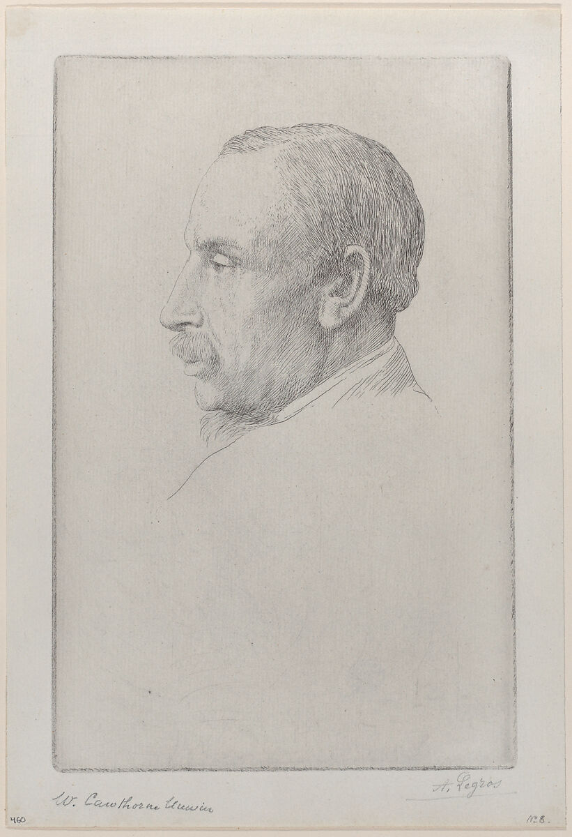 Portrait of William Cawthorne Unwin, Alphonse Legros (French, Dijon 1837–1911 Watford, Hertfordshire), Etching 