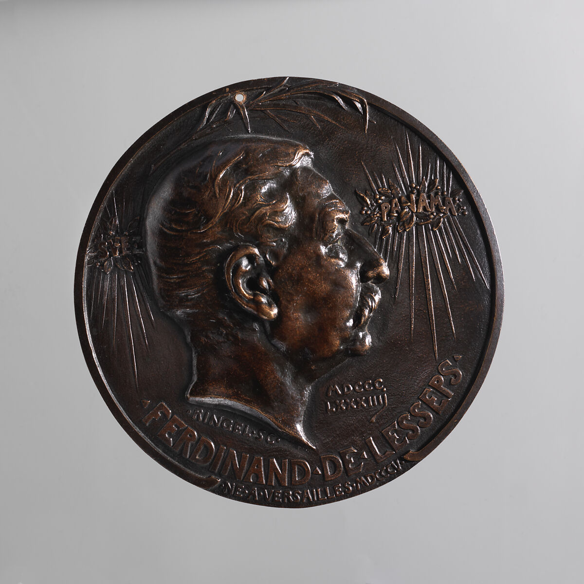Ferdinand de Lesseps (French, Versailles 1805 – 1894 Guilly), Jean-Désiré Ringel d&#39;Illzach (Alsace 1847–1916 Strasbourg), Bronze, French 