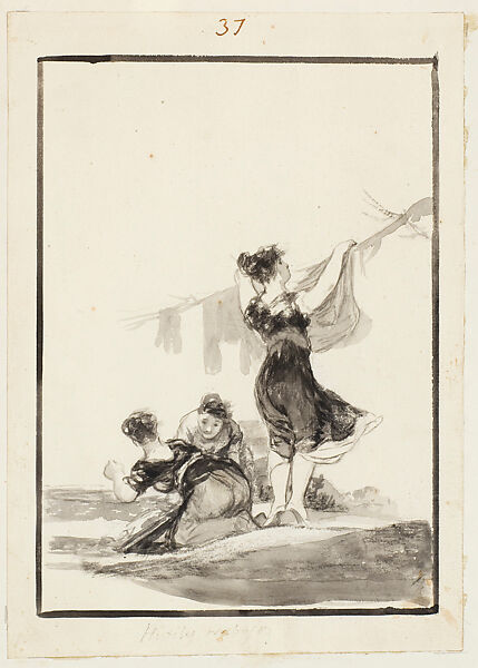 Useful Work, folio 37 from the Black Border Album 'E', Goya (Francisco de Goya y Lucientes) (Spanish, Fuendetodos 1746–1828 Bordeaux), Ink and wash 