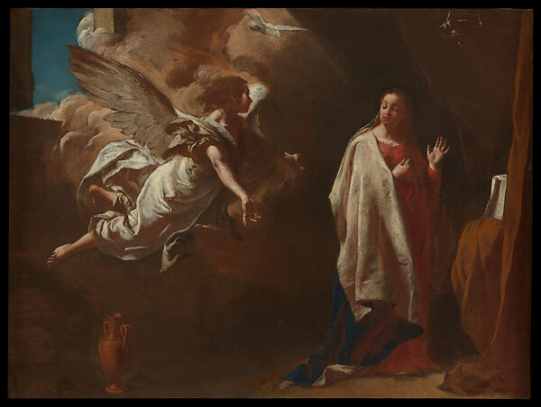 The Annunciation, Giovanni Battista Piazzetta (Italian, Venice 1682–1754 Venice), Oil on canvas 