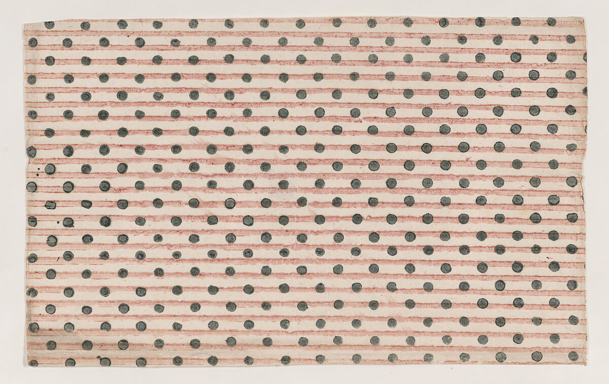 Sheet with overall stripe and dot design, Anonymous  , 19th century, Relief print (wood or metal) 