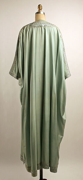 Tea gown, silk, metallic thread, probably French