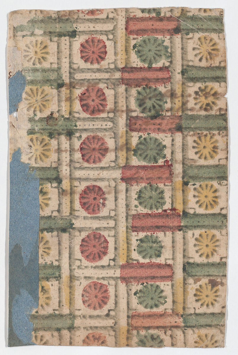 Sheet with overall pattern of rosettes, Anonymous  , 19th century, Relief print (wood or metal) 