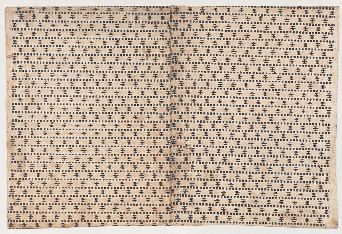 Sheet with overall geometric pattern, Anonymous  , 19th century, Relief print (wood or metal) 