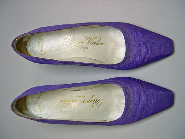 Pumps, Roger Vivier (French, 1913–1998), linen, leather, French