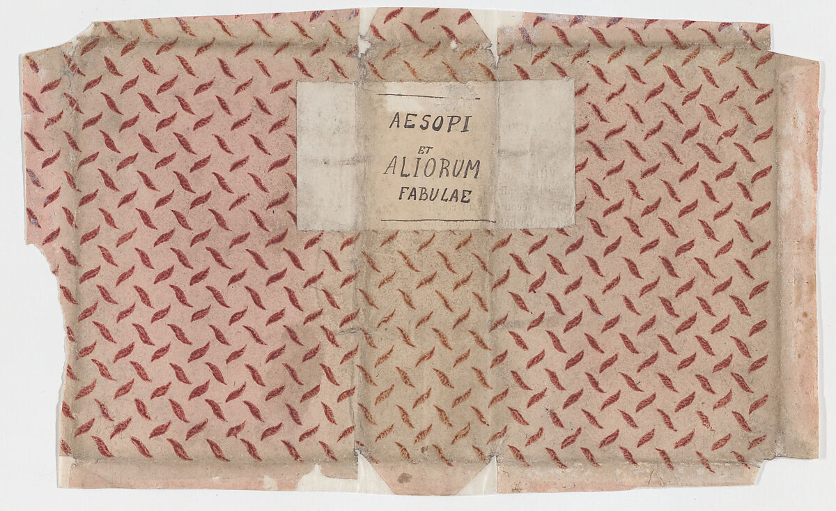 Book cover for Aesopi et Aliorum Fabulae with overall dash design, Anonymous  , 19th century, Relief print (wood or metal) 