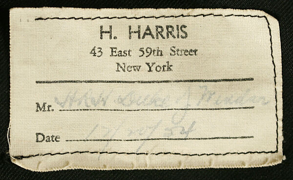 Suit, H. Harris (American), wool, silk, British