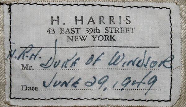 Suit, H. Harris (American), wool, American