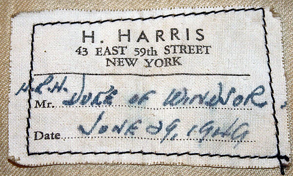 Suit, H. Harris (American), wool, American