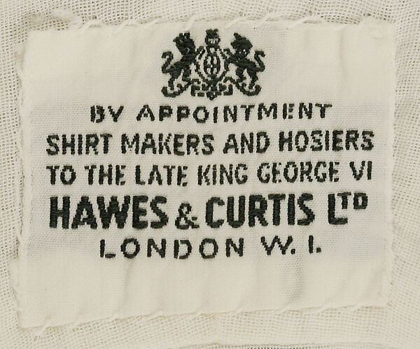 Shirt, Hawes &amp; Curtis, Ltd. (British, founded 1913), cotton, British