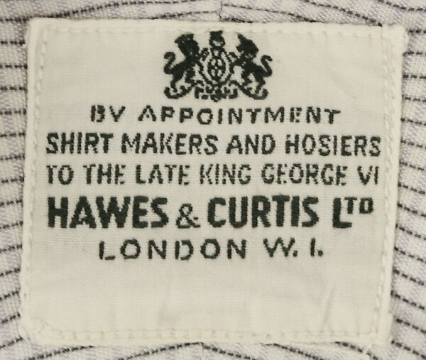 Shirt, Hawes &amp; Curtis, Ltd. (British, founded 1913), cotton, British