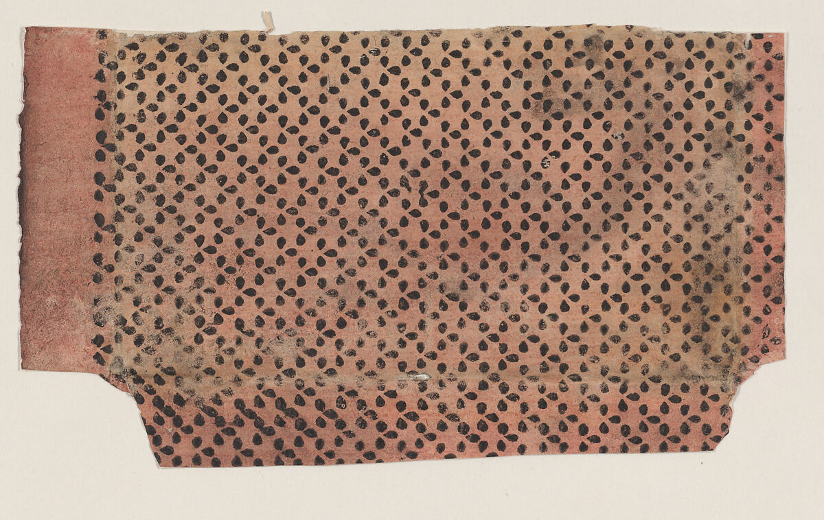 Sheet with overall geometric pattern, Anonymous  , 19th century, Relief print (wood or metal) 