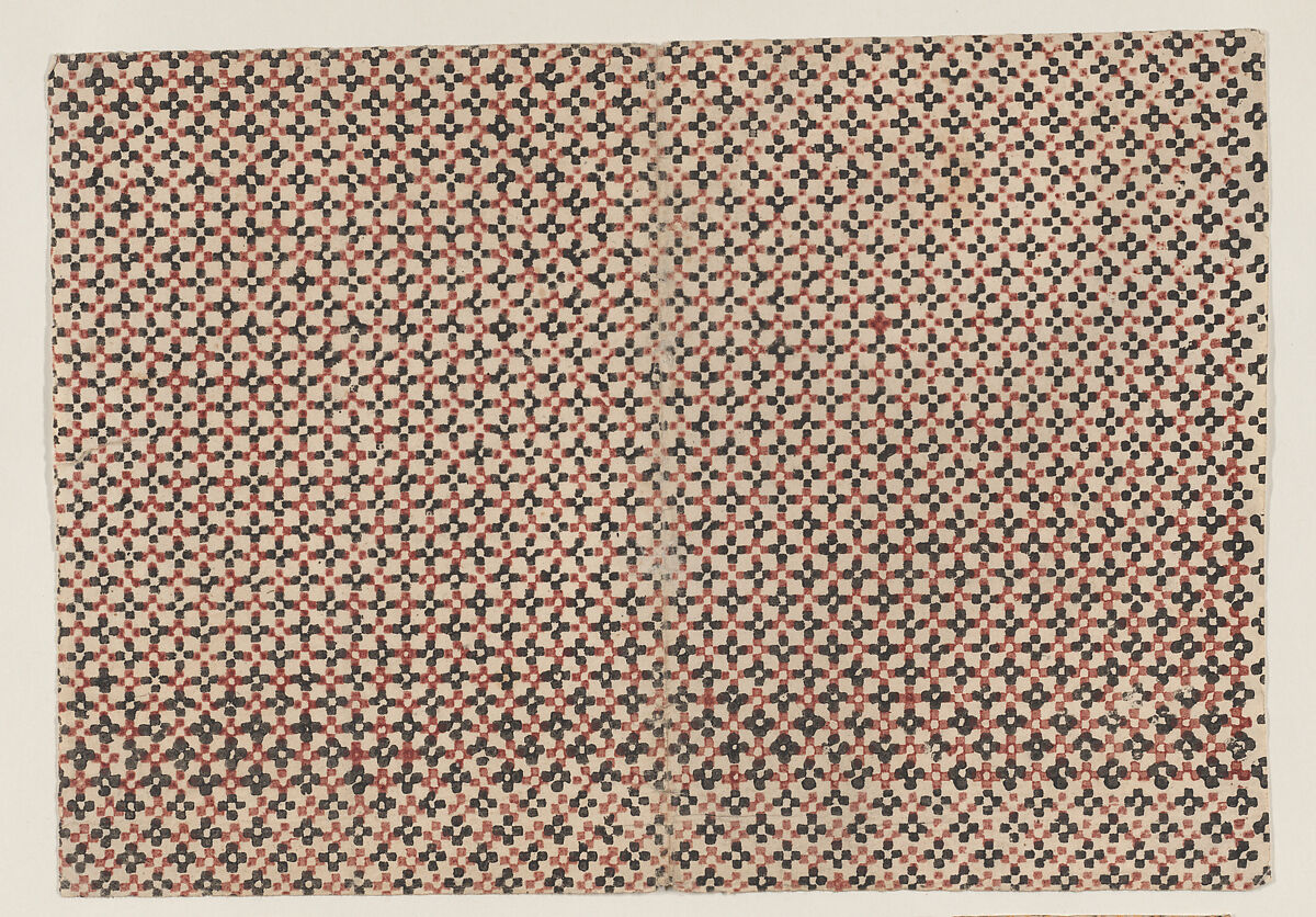 Sheet with overall geometric pattern, Anonymous  , 19th century, Relief print (wood or metal) 