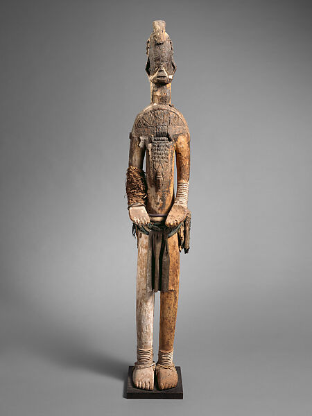 Male Figure, Wood, cotton, pigments, fiber, metal, Igbo peoples 