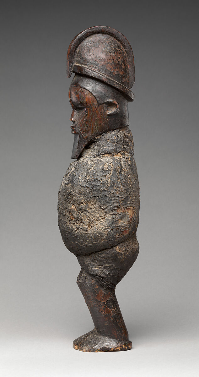 Ancestor figure, Teke artist, Wood (ngasu or mulong), cloth, organic matter, pigment, Teke peoples