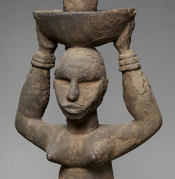 Ogbom dance crest, Southern Igbo or Ibibio artist, Wood, applied organic material, Igbo peoples