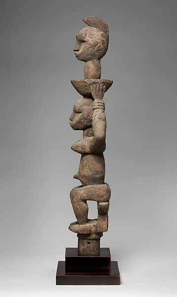 Ogbom dance crest, Southern Igbo or Ibibio artist, Wood, applied organic material, Igbo peoples