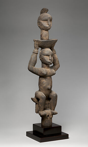 Ogbom dance crest, Southern Igbo or Ibibio artist, Wood, applied organic material, Igbo peoples