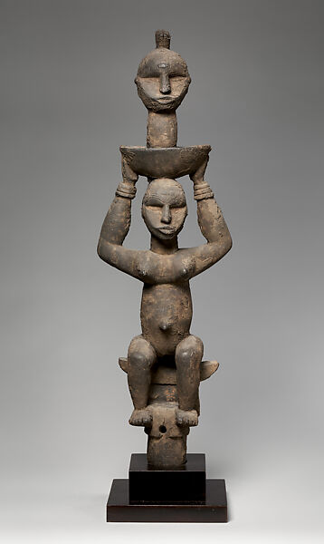 Headdress (Ogbom), Wood, pigments, crusted patina, Igbo peoples 