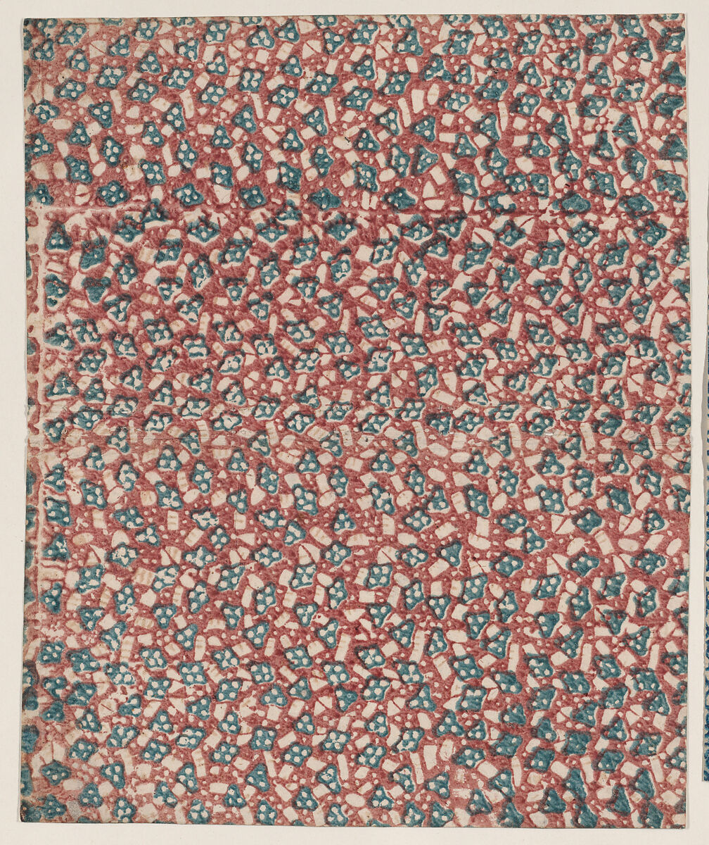 Sheet with overall abstract pattern, Anonymous  , 19th century, Relief print (wood or metal) 