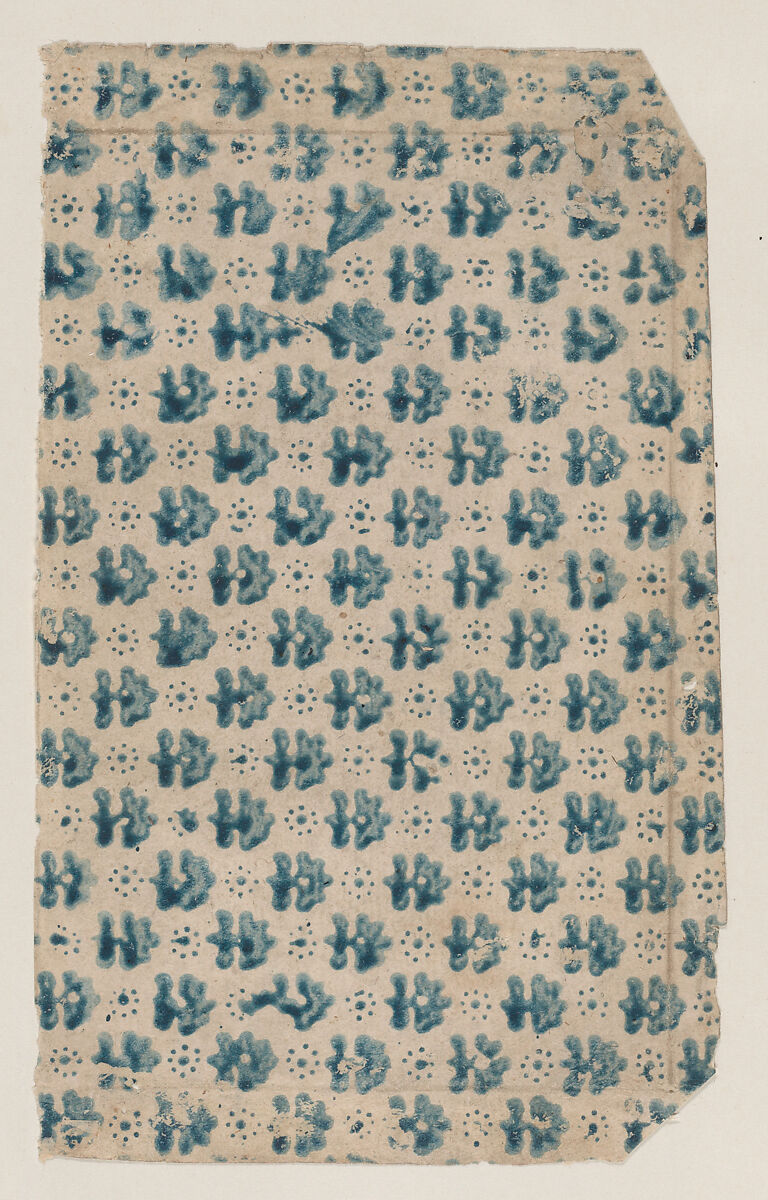 Sheet with overall abstract pattern, Anonymous  , 19th century, Relief print (wood or metal) 