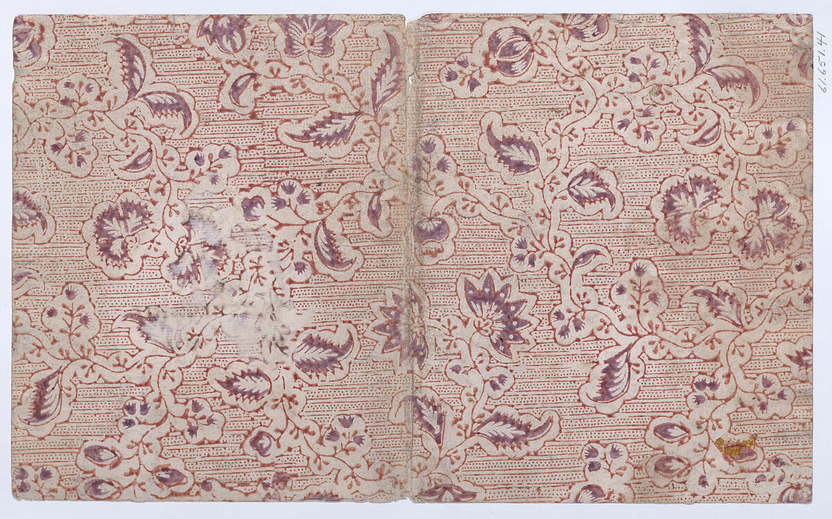 Book cover with overall paisley, dot, and stripe pattern, Anonymous  , 19th century, Relief print (wood or metal) 