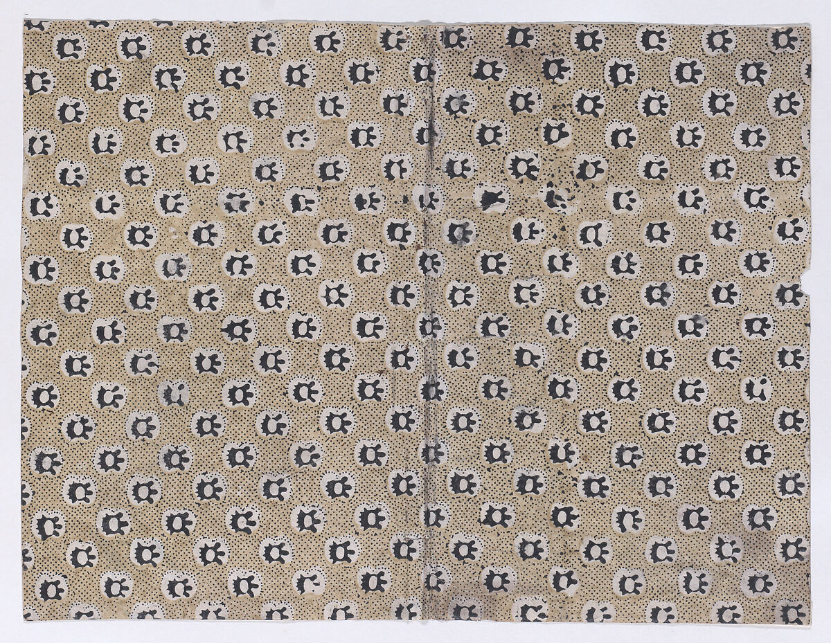 Book cover with overall dot and abstract pattern, Anonymous  , 19th century, Relief print (wood or metal) 