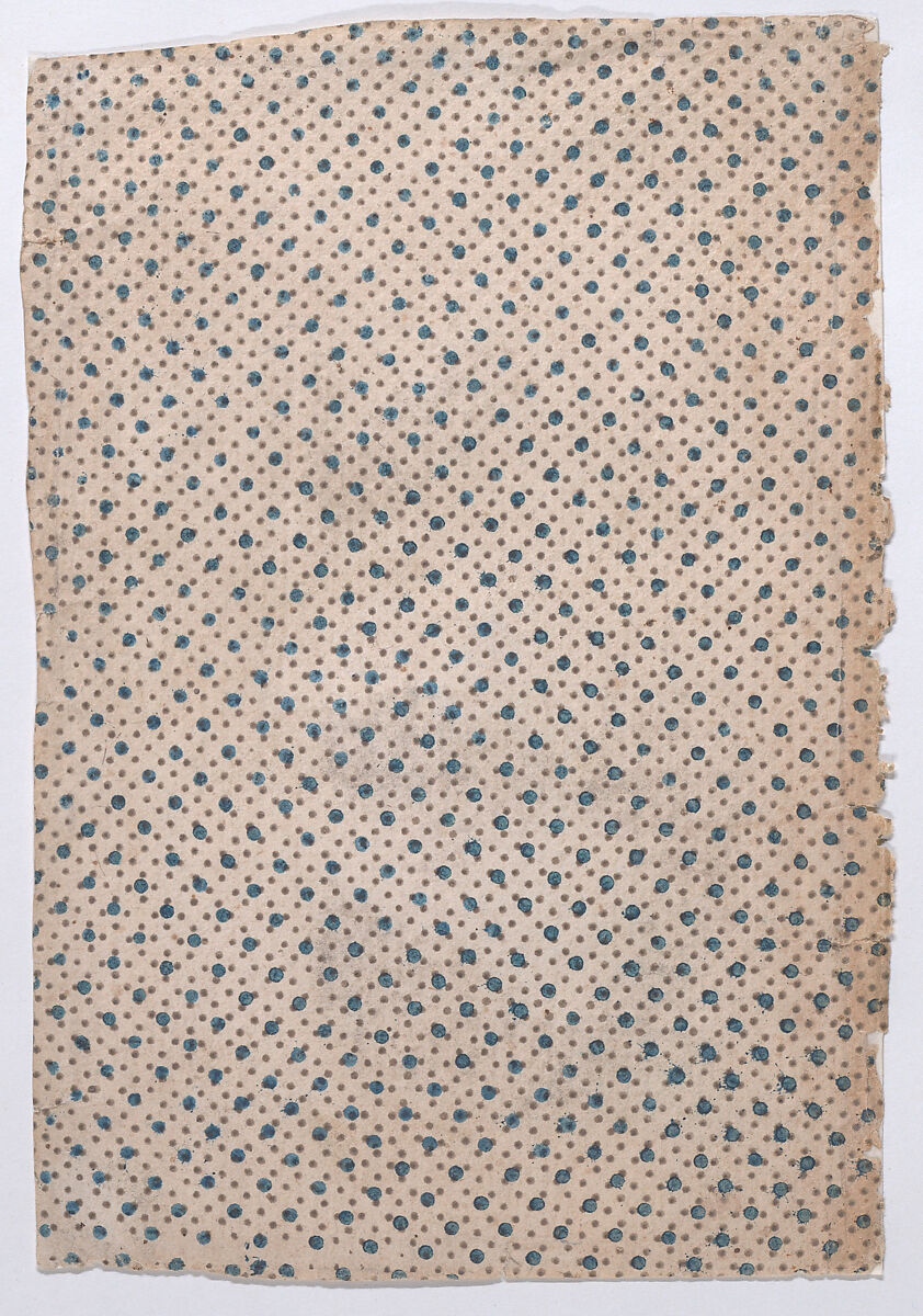 Sheet with overall dot pattern, Anonymous  , 19th century, Relief print (wood or metal) 