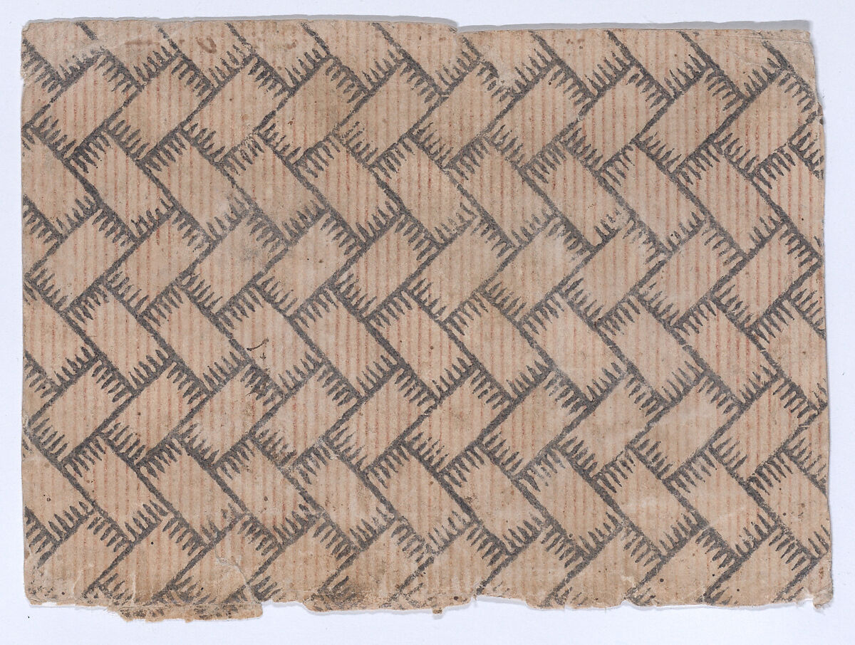 Sheet with an overall geometric pattern, Anonymous  , 19th century, Relief print (wood or metal) 