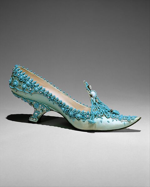 Evening shoes, House of Dior (French, founded 1946), silk, metal, leather, metallic thread, plastic, glass, French